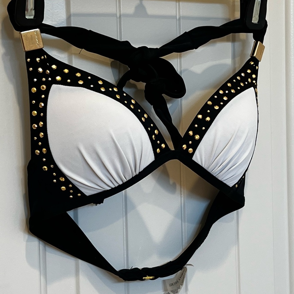 Victoria Secret VS Bikini Top Swimsuit | Black White | XS